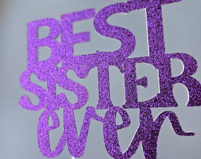 Sister Birthday Cake Topper: Handmade Paper Decoration