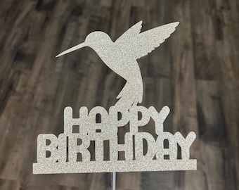 Humming bird cake topper, humming bird birthday cake topper, humming bird topper, hummingbird confetti, hummingbird toppers