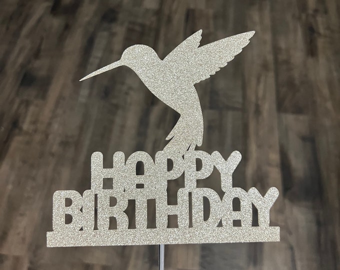 Humming bird cake topper, humming bird birthday cake topper, humming bird topper, hummingbird confetti, hummingbird toppers