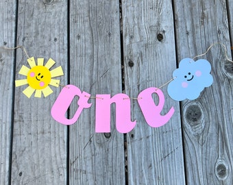 Sunny One Banner: First Birthday Sun Party Decor