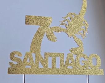 Scorpion Birthday Cake Topper: Customizable Colors