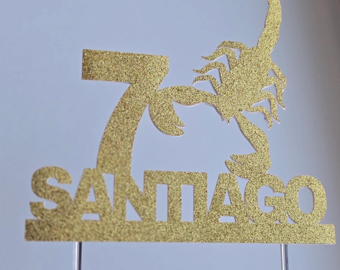 Scorpion Birthday Cake Topper: Customizable Colors