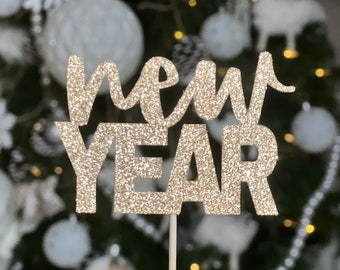 2025 New Year Cake Topper: Glitter Celebration Decor