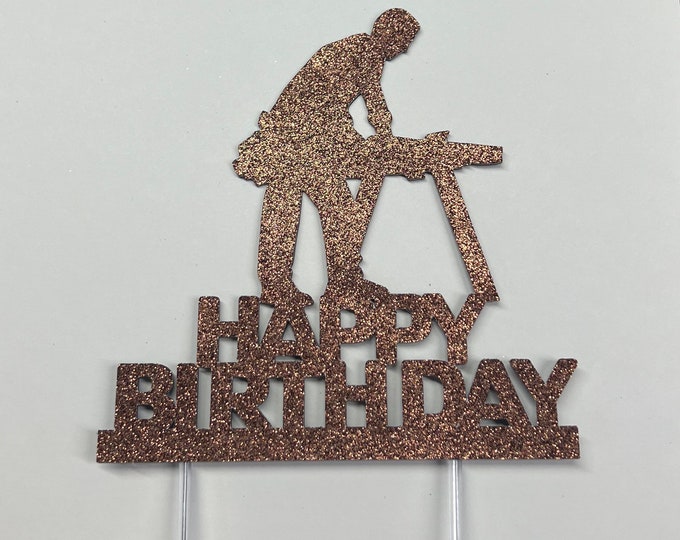 Carpenter cake topper, Carpenter birthday cake topper, Wood worker cake topper, Wood working cake topper, Handy man cake topper,