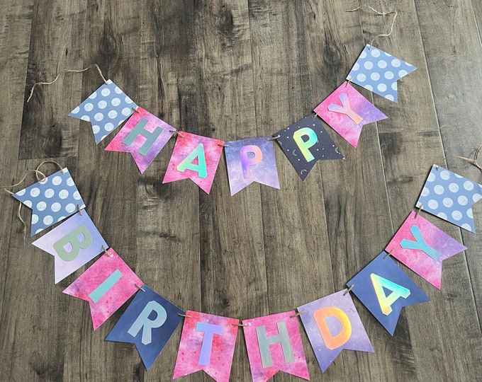 Space banner, Space theme banner, Galaxy banner, Galaxy birthday banner, Outer space birthday banner, Outer space banner, Galaxy birthday,