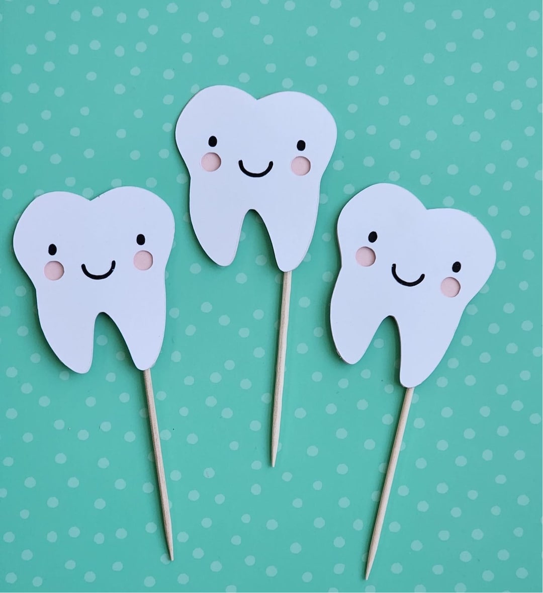 Tooth Cupcake Toppers, First Tooth Cupcake Toppers, Teeth Toppers