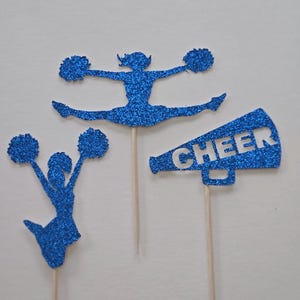 Cheer cupcake toppers, Cheerleading cupcake toppers, Cheer topper, Cheer cupcake toppers, poms cupcake toppers, Poms toppers, set of 12