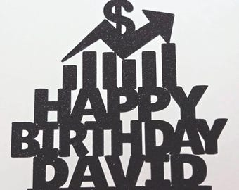 Stock Market Birthday Cake Topper: Investor Theme