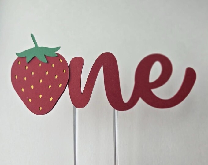 Strawberry cake topper, berry cake topper, strawberry first birthday cake topper, one berry cake topper, sweet one cake topper
