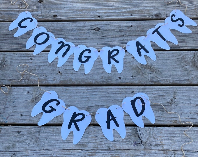 Tooth banner, Dental grad banner, Dentist banner, Tooth custom banner, first tooth banner, tooth shaped banner, Dental assistant banner