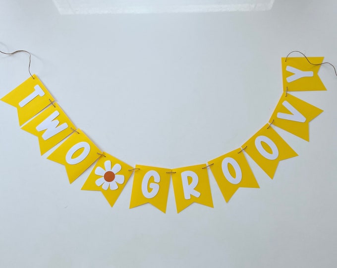 Daisy banner, groovy one banner, daisy flower banner, summer flower banner, spring flower banner, happy banner, groovy banner,