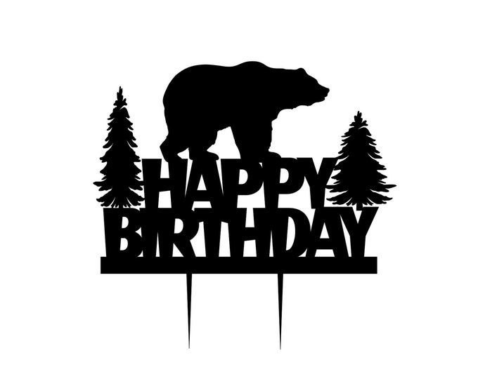 Bear cake topper, Grizzly bear cake topper, Bear birthday cake topper, Grizzly bear birthday cake topper, Grizzly topper, Bear topper