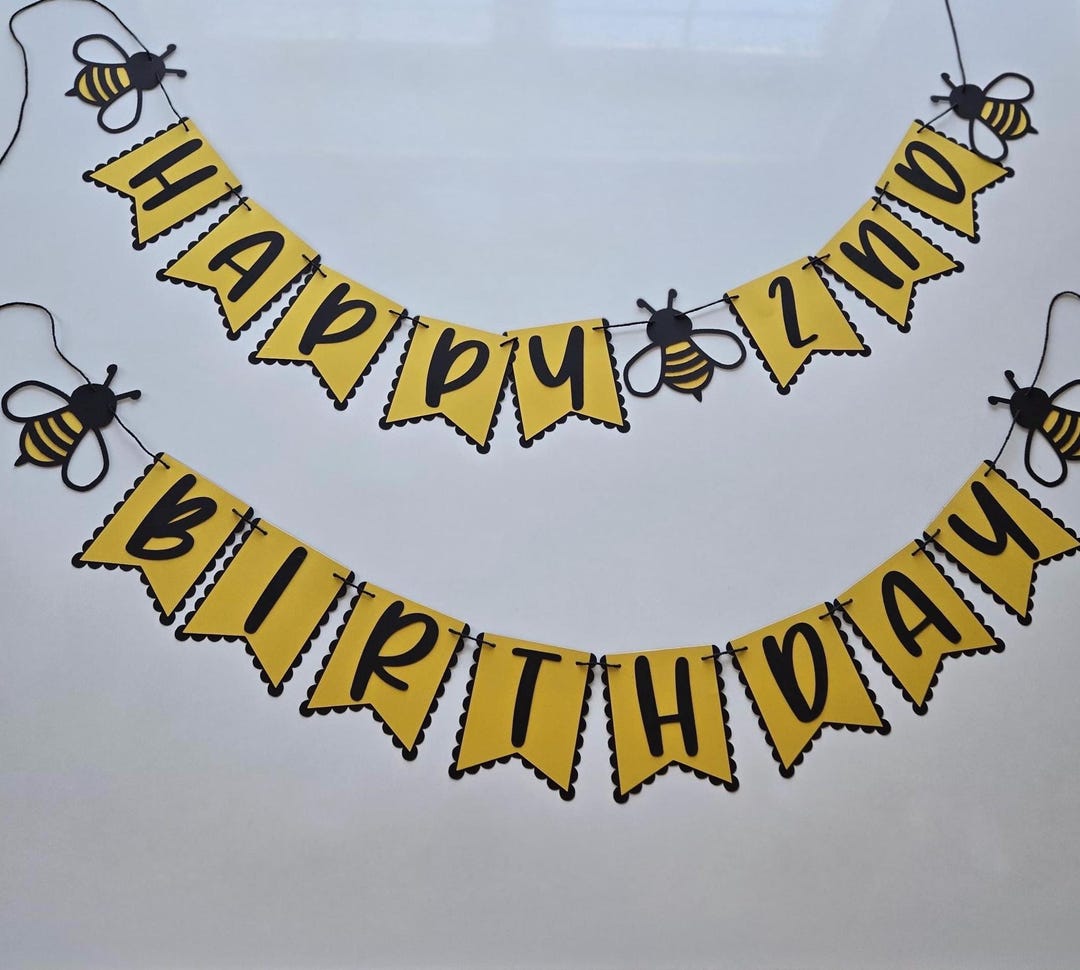 Bumble Bee Birthday Banner: Pre-hung Party Decor - Etsy