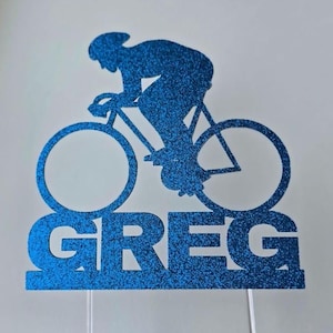 Cyclist cake topper, cycling cake topper, riding bike cake topper, triathlon cake topper, competition cycling cake topper, cyclist birthday