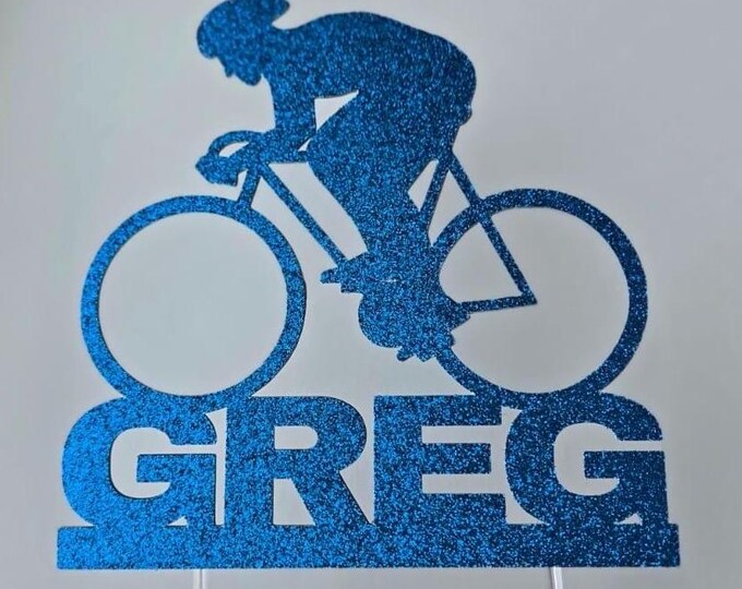 Cyclist cake topper, cycling cake topper, riding bike cake topper, triathlon cake topper, competition cycling cake topper, cyclist birthday