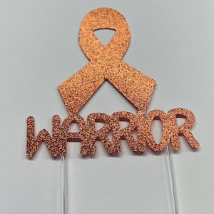 Warrior cake topper, warrior topper, cancer survivor cake topper, ribbon cake topper, warrior party supplies, warrior topper for cake
