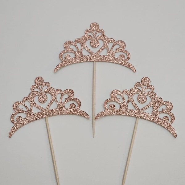 Tiara toppers, Tiara cupcake toppers, Crown cupcake toppers, Crown toppers,Tiara cake toppers, Princess toppers, 12 cupcake toppers