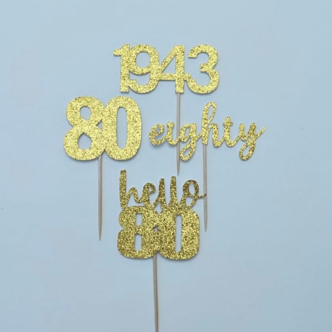 Im 80 Cupcake Toppers, 80th Birthday Cupcake Toppers, Hello 80 Cupcake ...