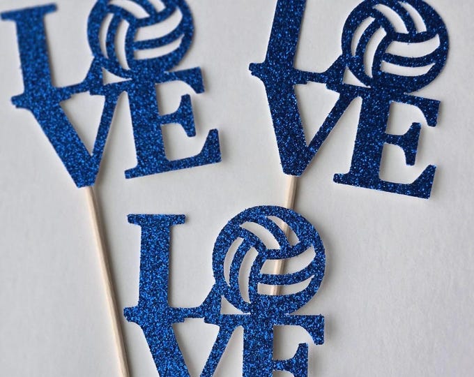 volleyball cupcake toppers, spike cake toppers, volleyball cupcake toppers, volleyball toppers, voleibol birthday cupcake toppers, set of 12