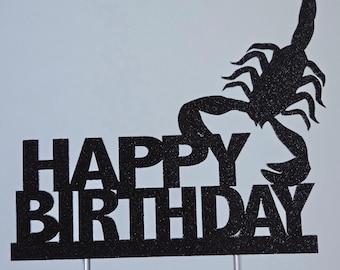 Scorpion Birthday Cake Topper: Customizable Colors