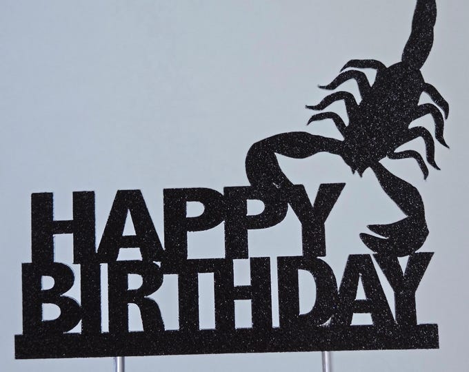 Scorpion Birthday Cake Topper: Customizable Colors