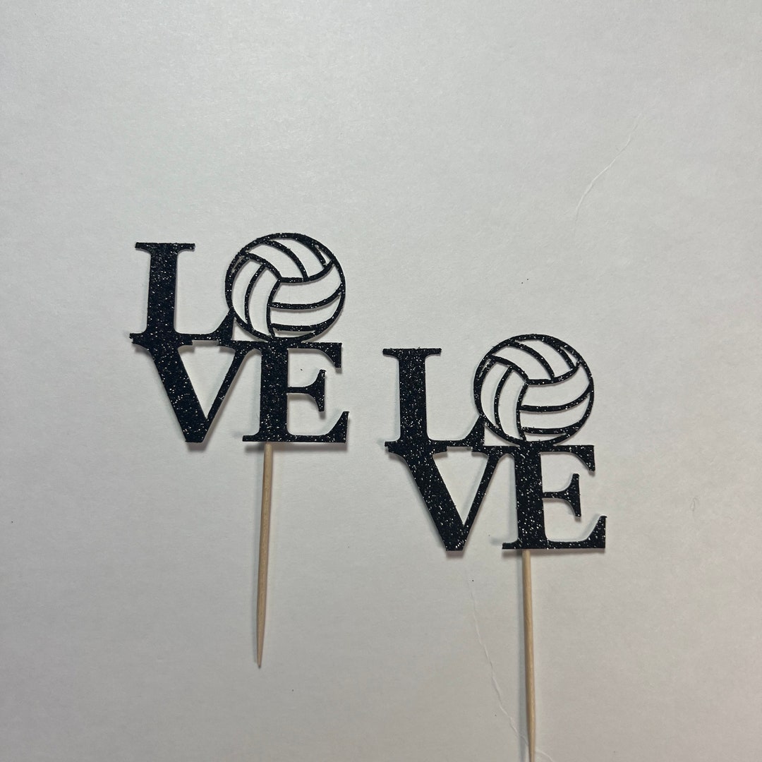 Volleyball Cupcake Toppers Spike Cake Toppers Volleyball Etsy