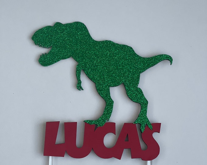 Dinosaur cake topper, dinosaur birthday cake topper, T. rex cake topper, T. rex birthday cake topper, dinosaur topper