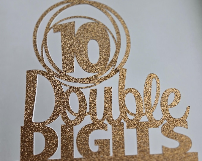 Double Digits Cake Topper: Sparkle 10th Birthday Party Decor