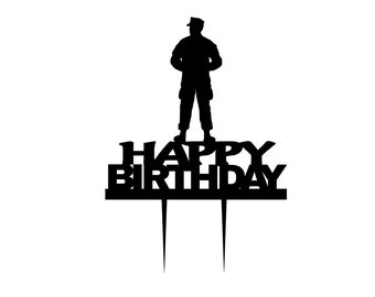 Soldier cake topper, soldier birthday cake topper, Soldier happy birthday cake topper, soldier topper, Soldier birthday topper, soldier