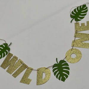 Jungle banner, Wild one banner, leaf banner, jungle custom Banner, safari banner, safari birthday banner, Wild banner, Forest banner,