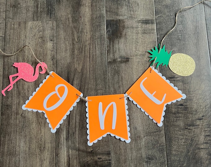 Flamingo banner, flamingo one banner, flamingo first birthday banner, Im one banner, first birthday banner
