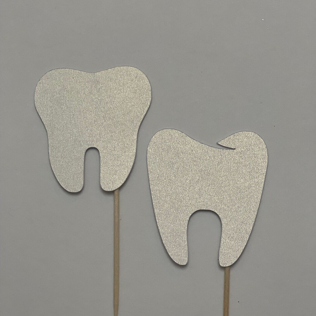Tooth Cupcake Toppers, Tooth Toppers, Teeth Cupcake Toppers, Teeth