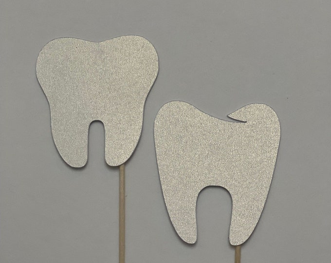 Tooth cupcake toppers, tooth toppers, teeth cupcake toppers, teeth toppers, dental cupcake toppers, dentist cupcake toppers, first tooth