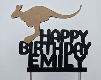 Kangaroo Birthday Cake Topper: Custom Party Decoration