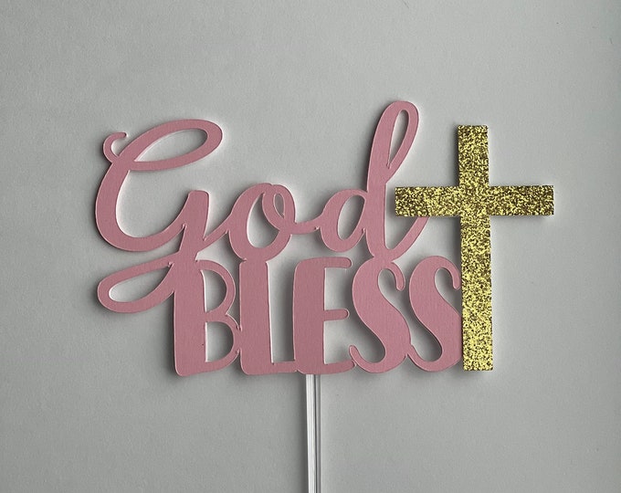 God bless cake topper,bless cake topper, christening cake topper, christening topper, blessing cake topper, Christian cake topper