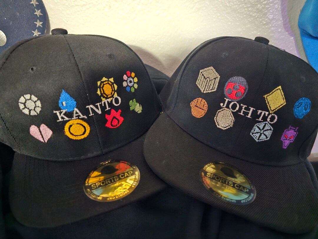 Pokemon Gym Trainer Badge Hat Kanto/johto Regions Etsy