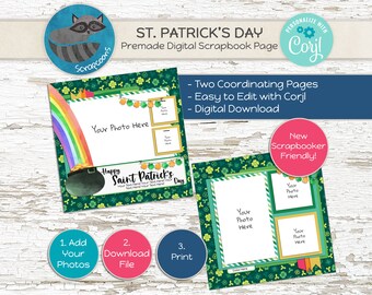 Página rápida de álbum de recortes del Día de San Patricio - Diseño prediseñado