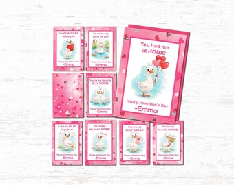 Tarjetas de San Valentín de Silly Goose: Juego de palabras imprimible para el aula infantil