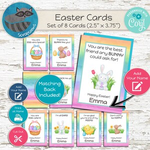 Printable Easter Cards with Bunny, Chick, and Egg Designs!