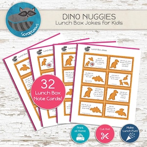 Cartões de brincadeira engraçados Dino Nuggies Lunchbox para crianças