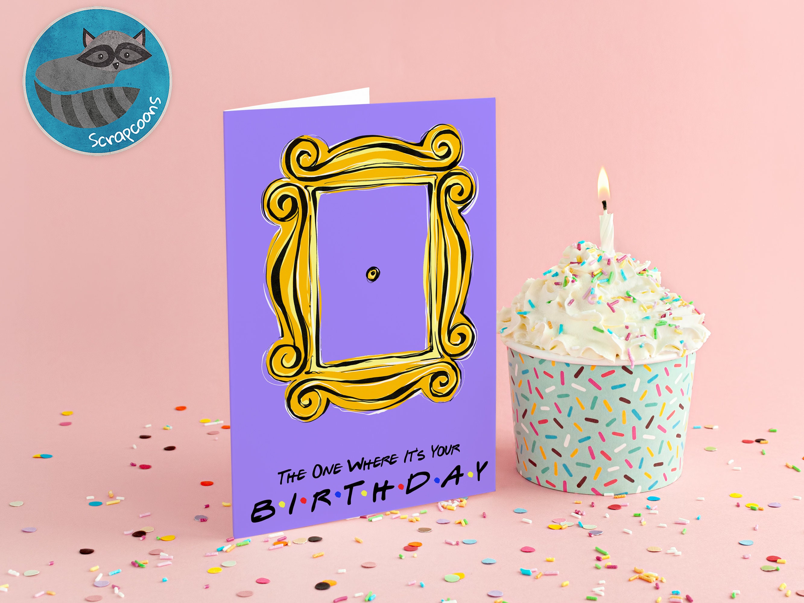 Friends TV Show Birthday Card and Envelope, Print at Home Greeting Card ...