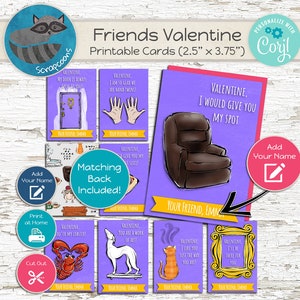 Freunde TV-Show Valentinstag Karten, Print at Home Digitaler Download, anpassen mit Corjl
