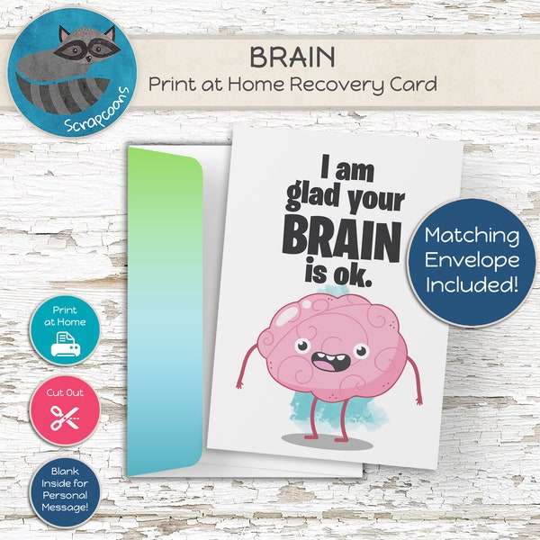 Brain Injury Get Well Card and Envelope Printable