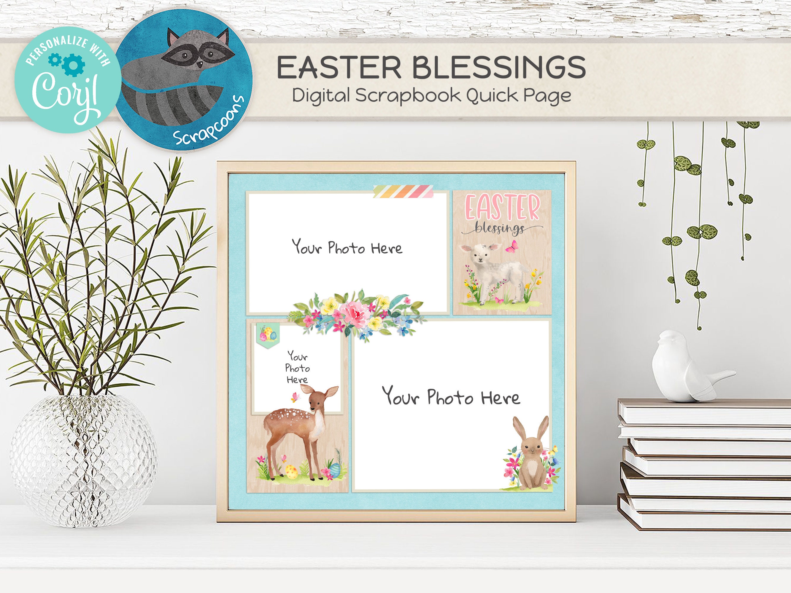 Easter Digital Scrapbook Premade Layout - Etsy