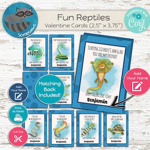 Cartes de Saint-Valentin reptiles pour garçons - Pas de coeur Lovey-Dovey !