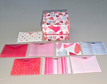 Minicaja de notas de amor para San Valentín: kit DIY con 8 notas y sobres en forma de corazón