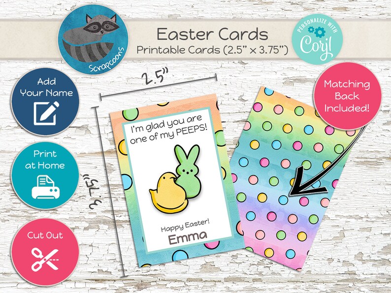 Peep Easter Cards: Bunny & Chicks | Printable Digital Download - Etsy