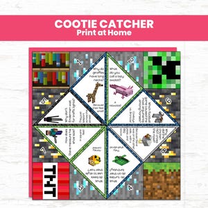 Pixel Miner Joke Teller Cootie Catcher for Kids