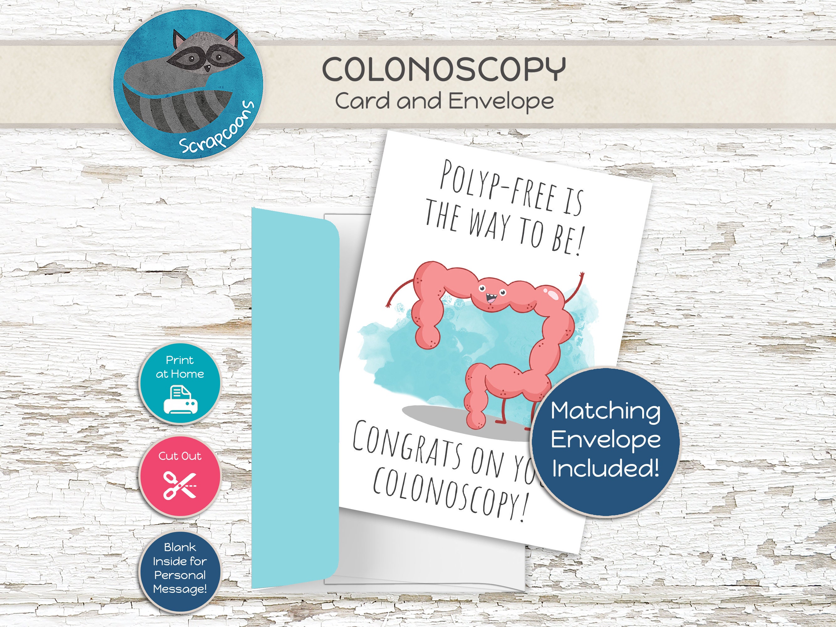 Hilarious Colonoscopy Greeting Card Polypfree Printable Card With