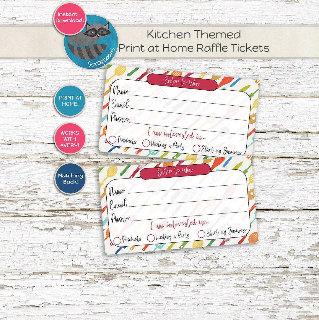 Toaster Raffle Raffle Ticket Printable, Kitchen Theme - Etsy Canada